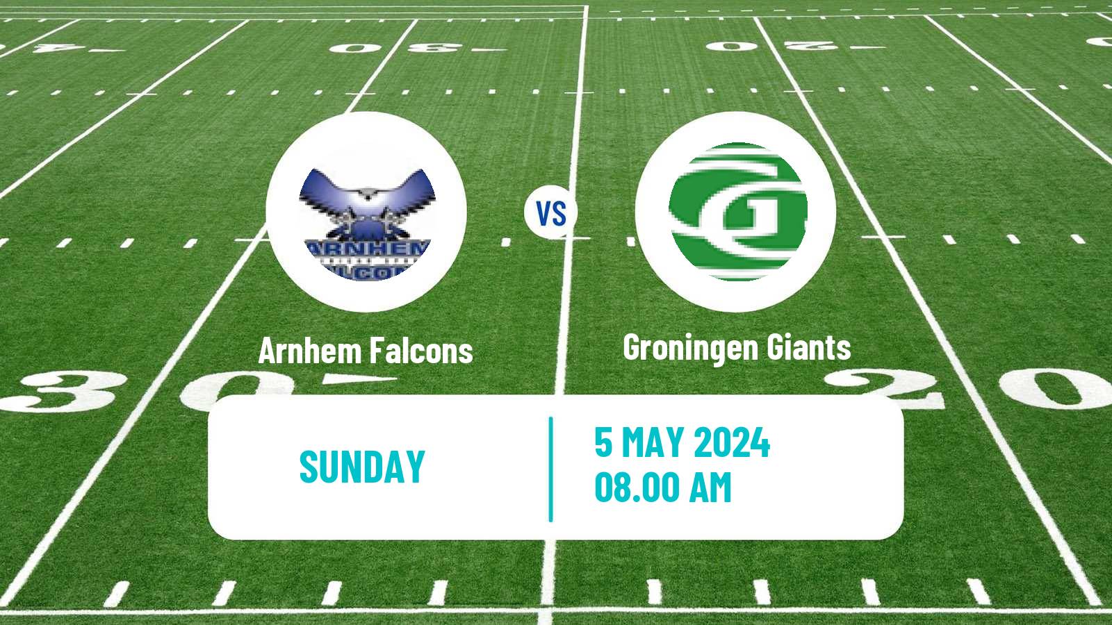 American football Dutch Eredivisie American Football Arnhem Falcons - Groningen Giants