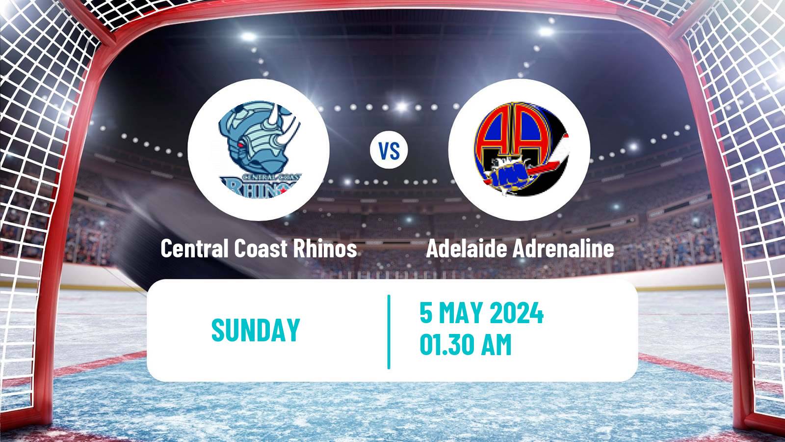 Hockey Australian Ice Hockey League Central Coast Rhinos - Adelaide Adrenaline