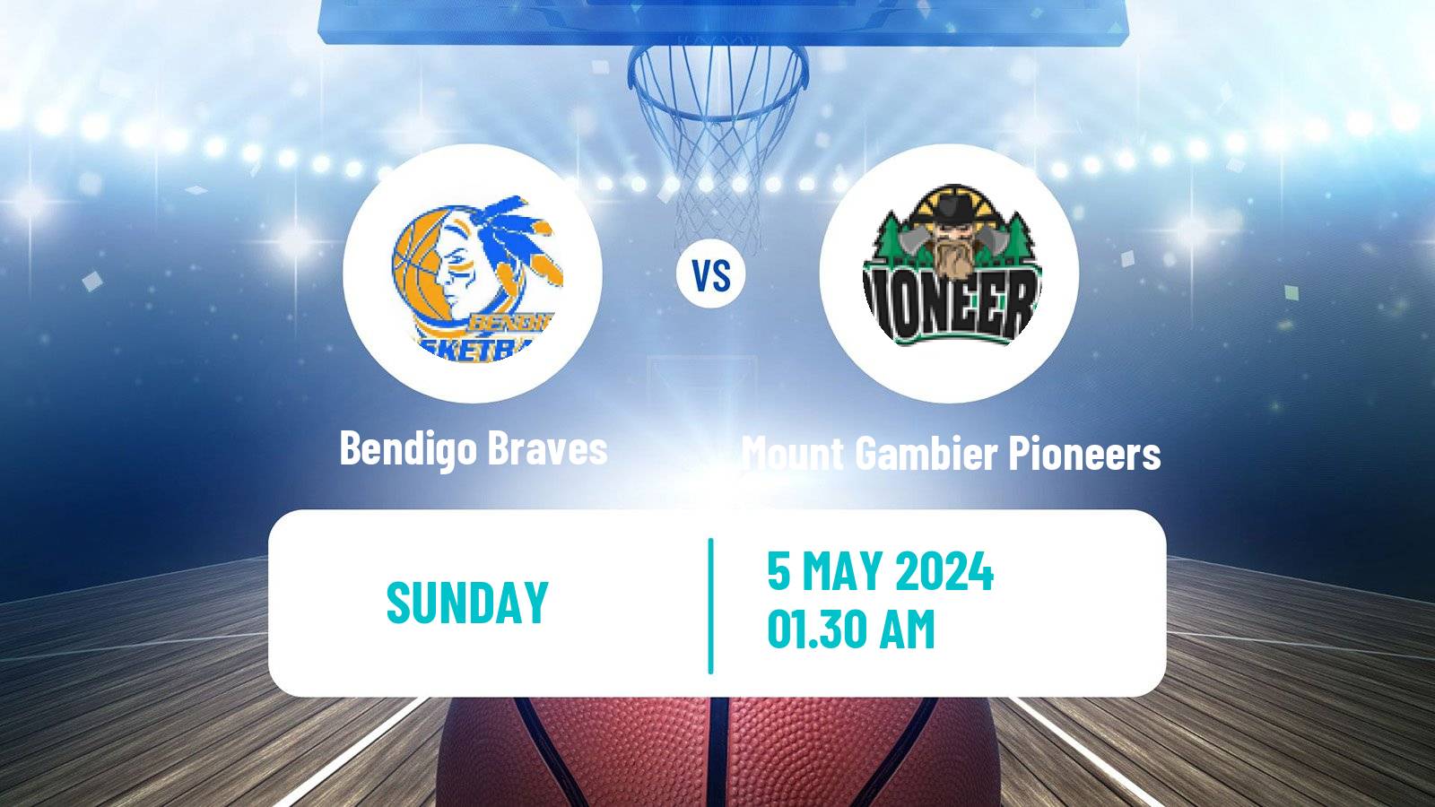 Basketball Australian NBL1 South Bendigo Braves - Mount Gambier Pioneers