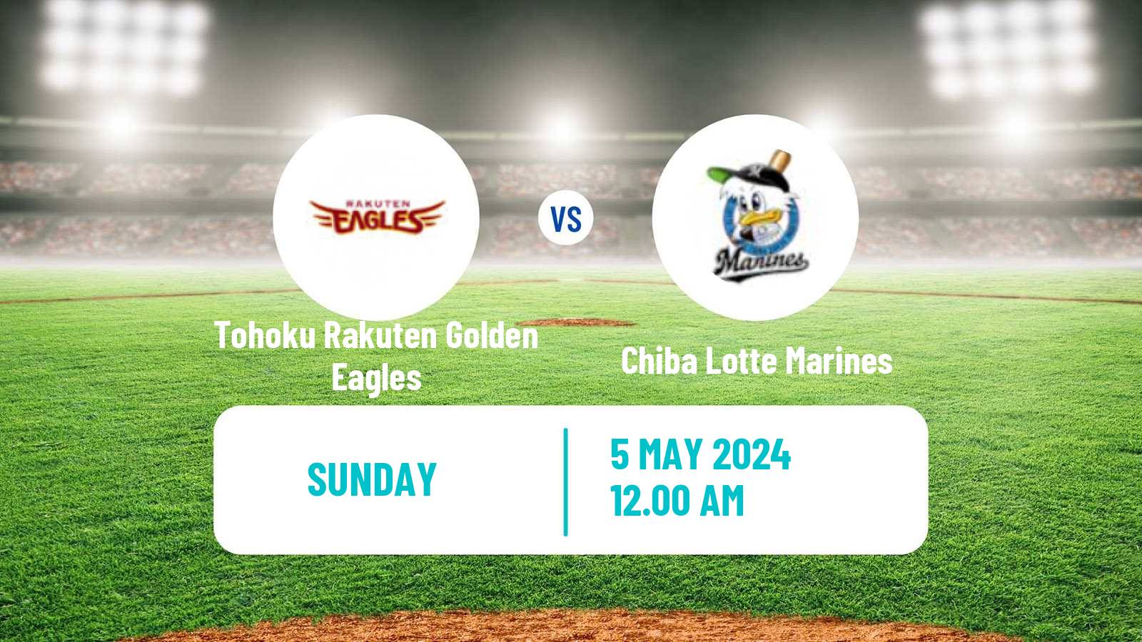 Baseball NPB Tohoku Rakuten Golden Eagles - Chiba Lotte Marines