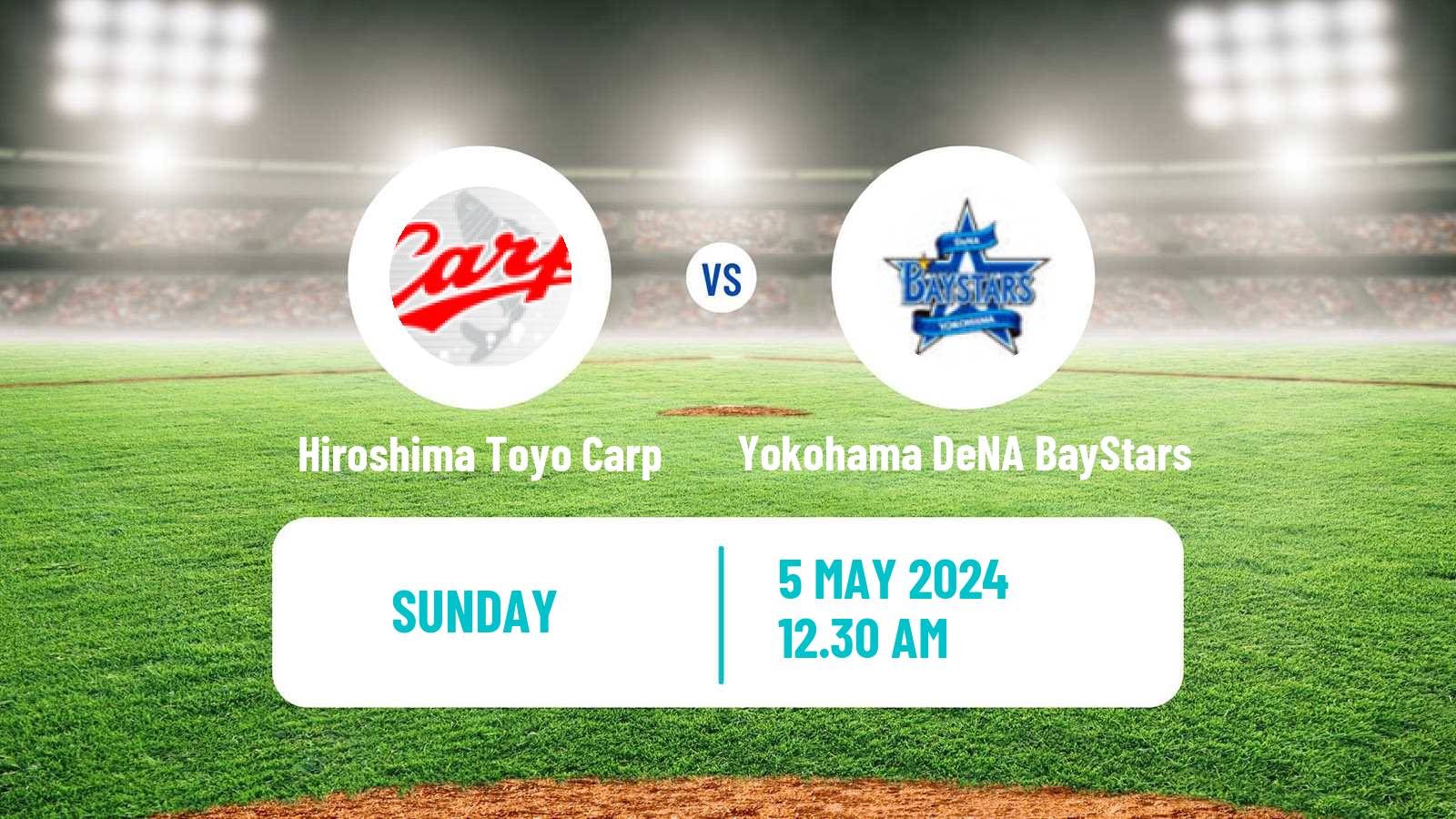 Baseball NPB Hiroshima Toyo Carp - Yokohama DeNA BayStars