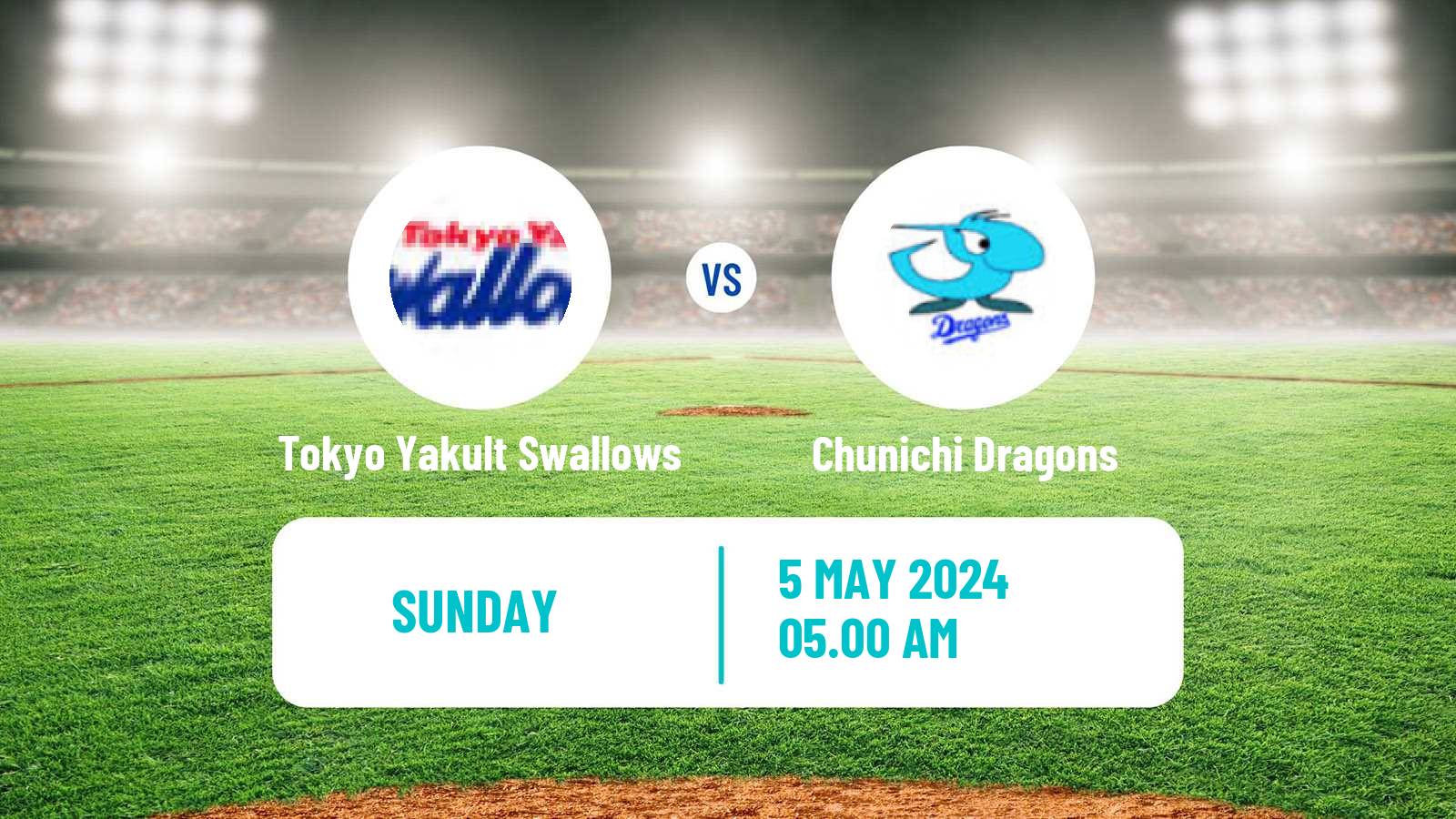 Baseball NPB Tokyo Yakult Swallows - Chunichi Dragons