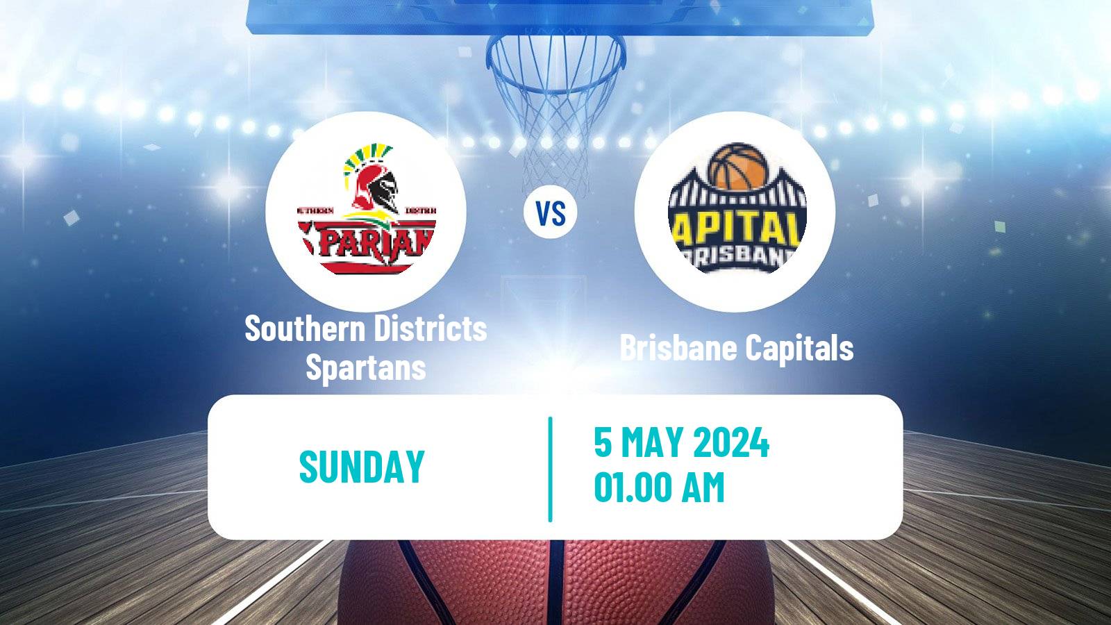 Basketball Australian NBL1 North Southern Districts Spartans - Brisbane Capitals