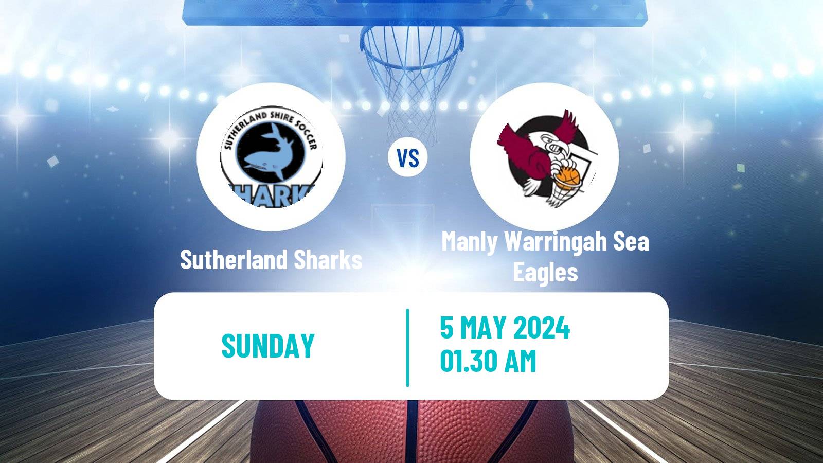 Basketball Australian NBL1 East Sutherland Sharks - Manly Warringah Sea Eagles