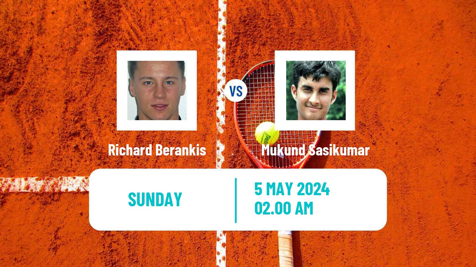 Tennis Wuxi Challenger Men Richard Berankis - Mukund Sasikumar