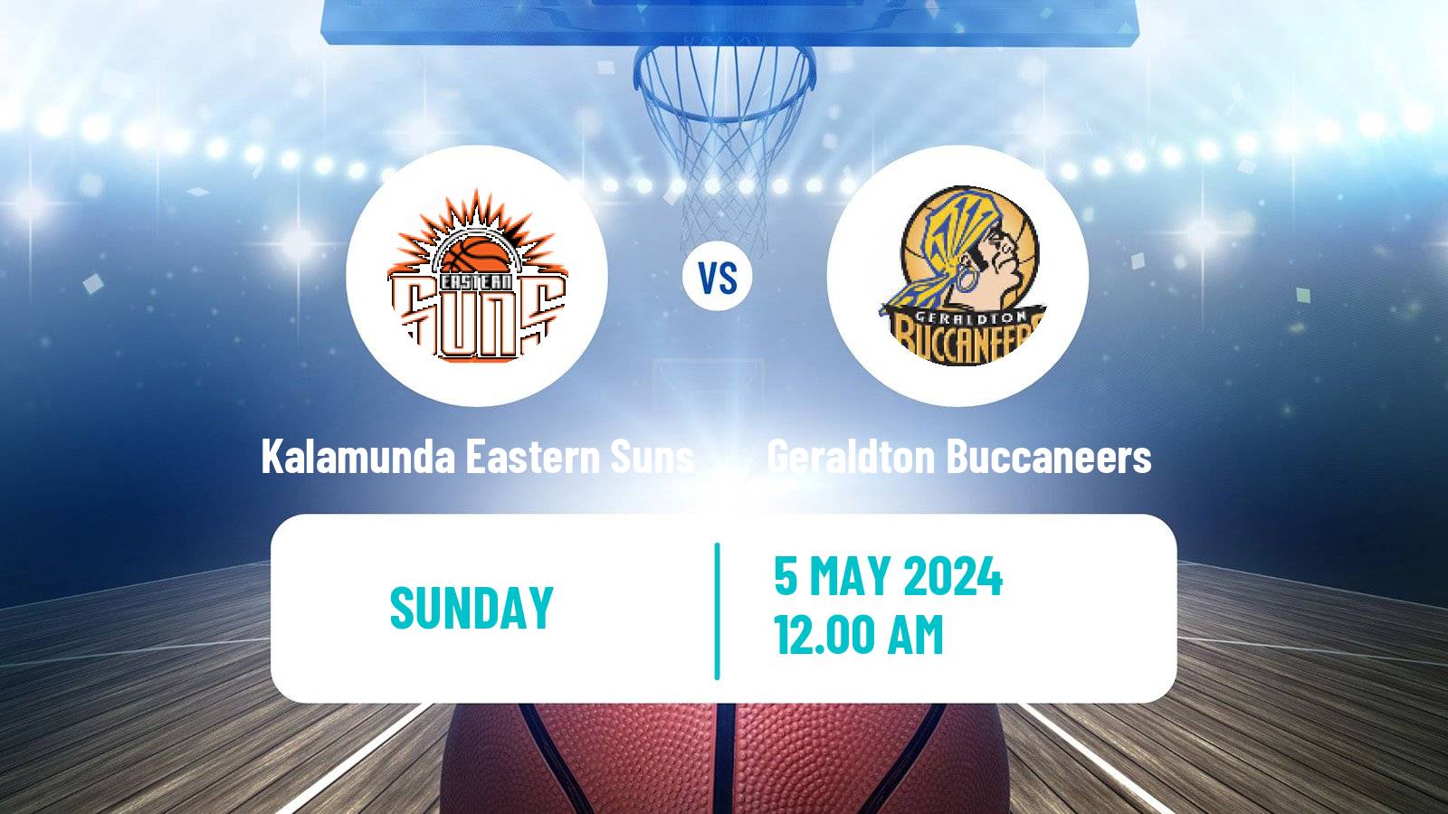 Basketball Australian NBL1 West Kalamunda Eastern Suns - Geraldton Buccaneers