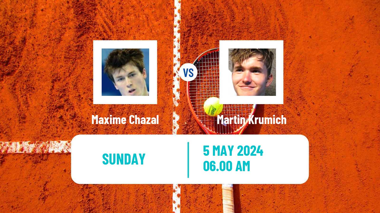 Tennis Prague Challenger Men Maxime Chazal - Martin Krumich
