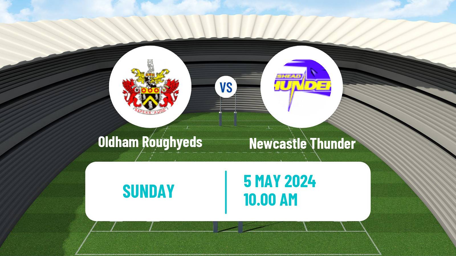 Rugby league English League 1 Rugby League Oldham Roughyeds - Newcastle Thunder