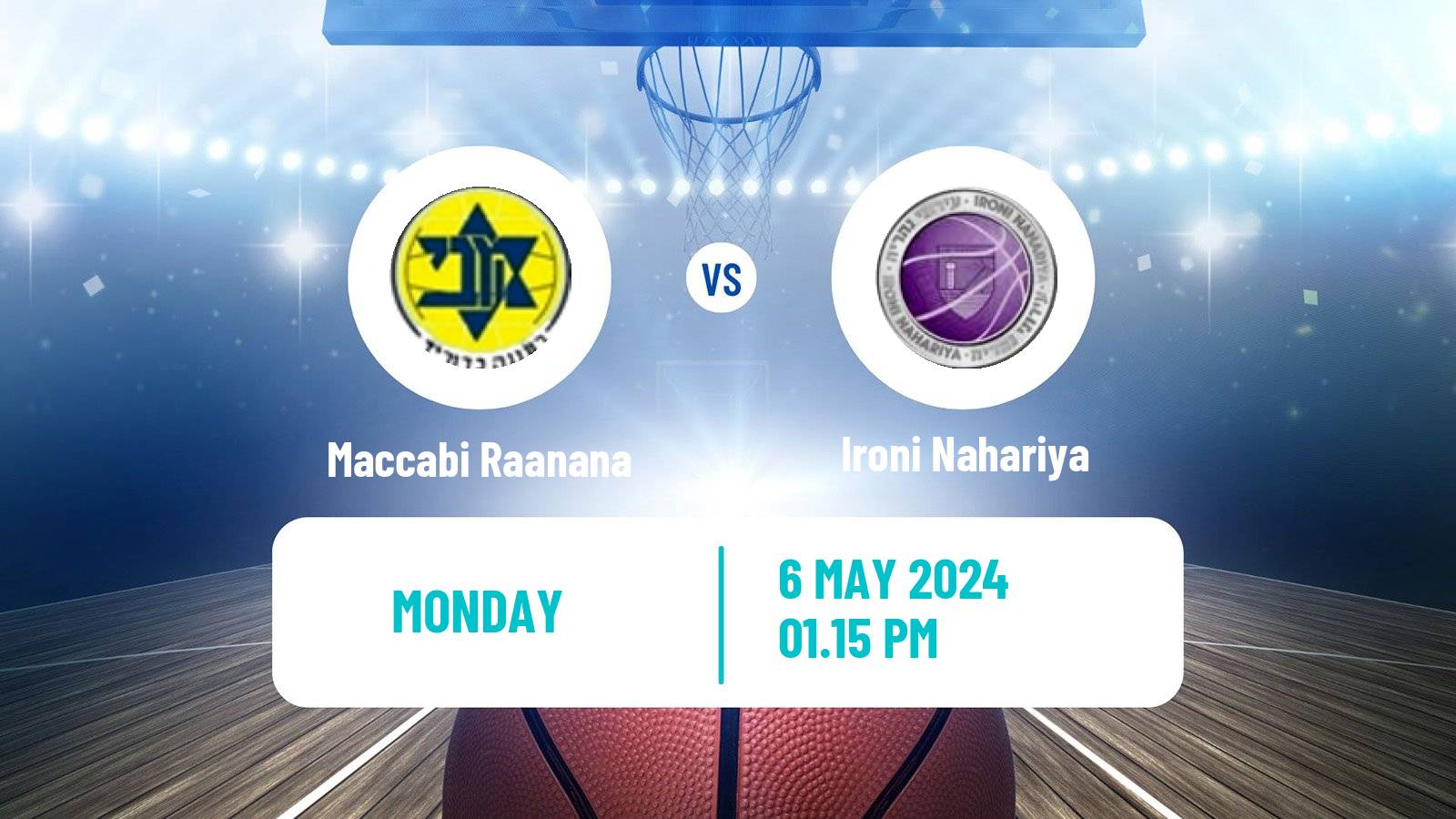 Basketball Israeli Liga Leumit Basketball Maccabi Raanana - Ironi Nahariya