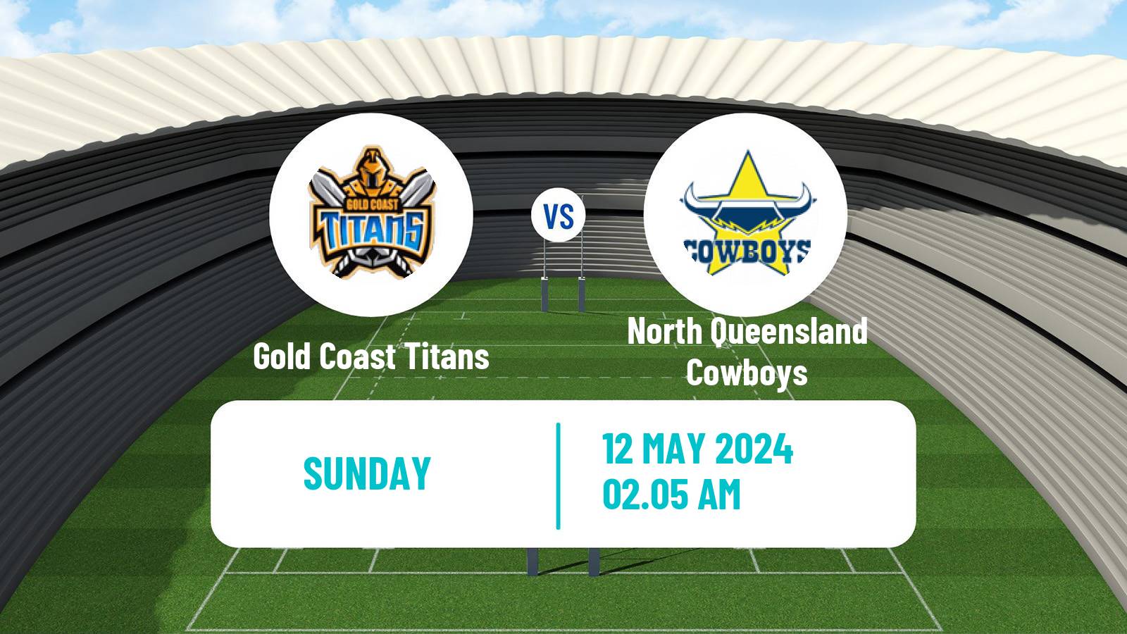 Rugby league Australian NRL Gold Coast Titans - North Queensland Cowboys