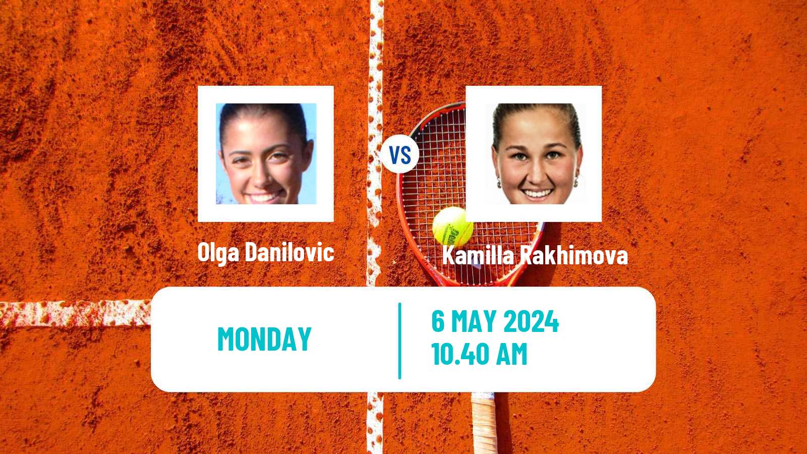 Tennis WTA Roma Olga Danilovic - Kamilla Rakhimova