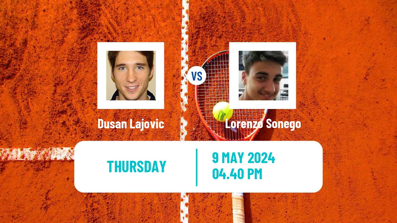 Tennis ATP Roma Dusan Lajovic - Lorenzo Sonego