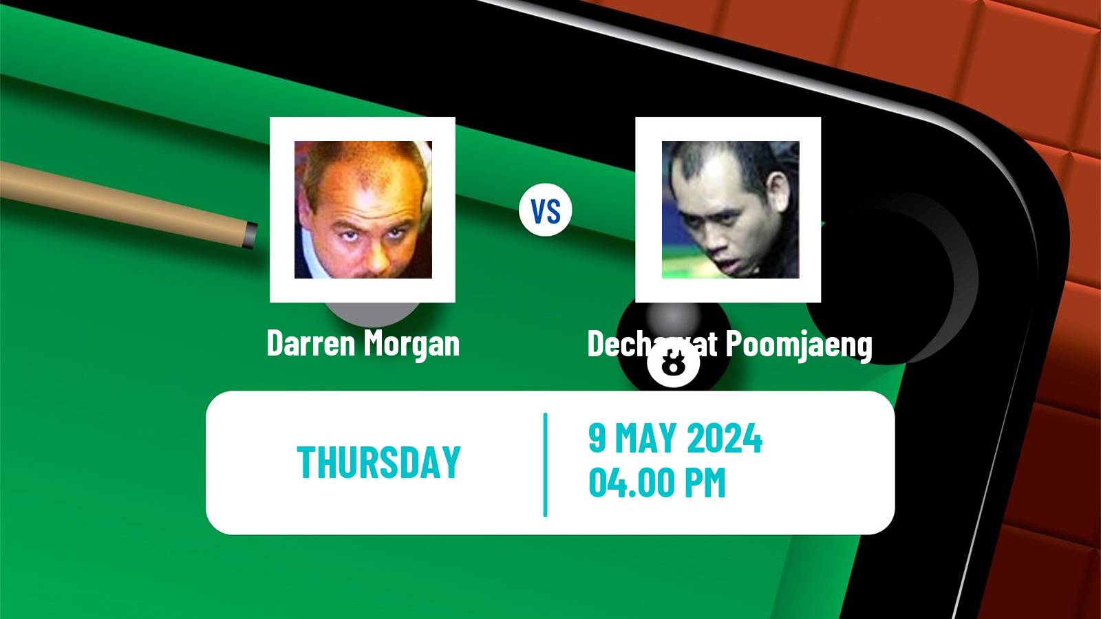 Snooker World Senior Championship Darren Morgan - Dechawat Poomjaeng
