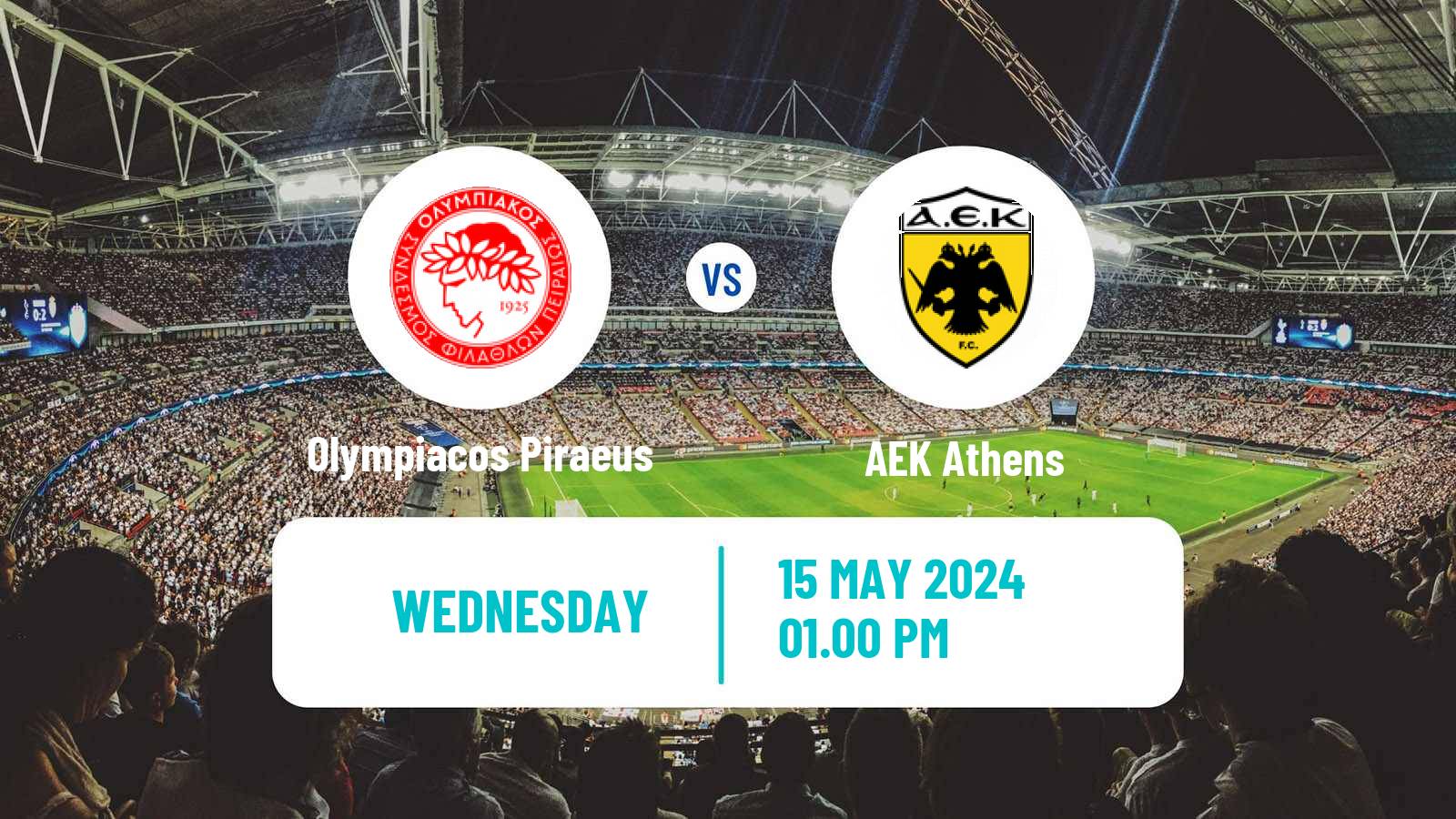 Soccer Greek Super League Olympiacos Piraeus - AEK Athens