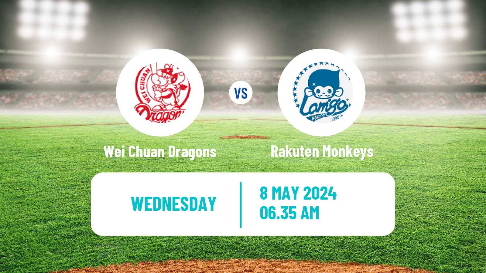Baseball Taiwan CPBL Wei Chuan Dragons - Rakuten Monkeys