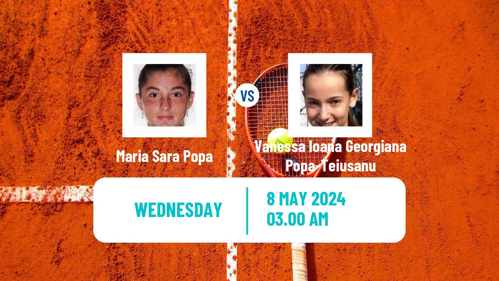 Tennis ITF W15 Bucharest Women Maria Sara Popa - Vanessa Ioana Georgiana Popa-Teiusanu