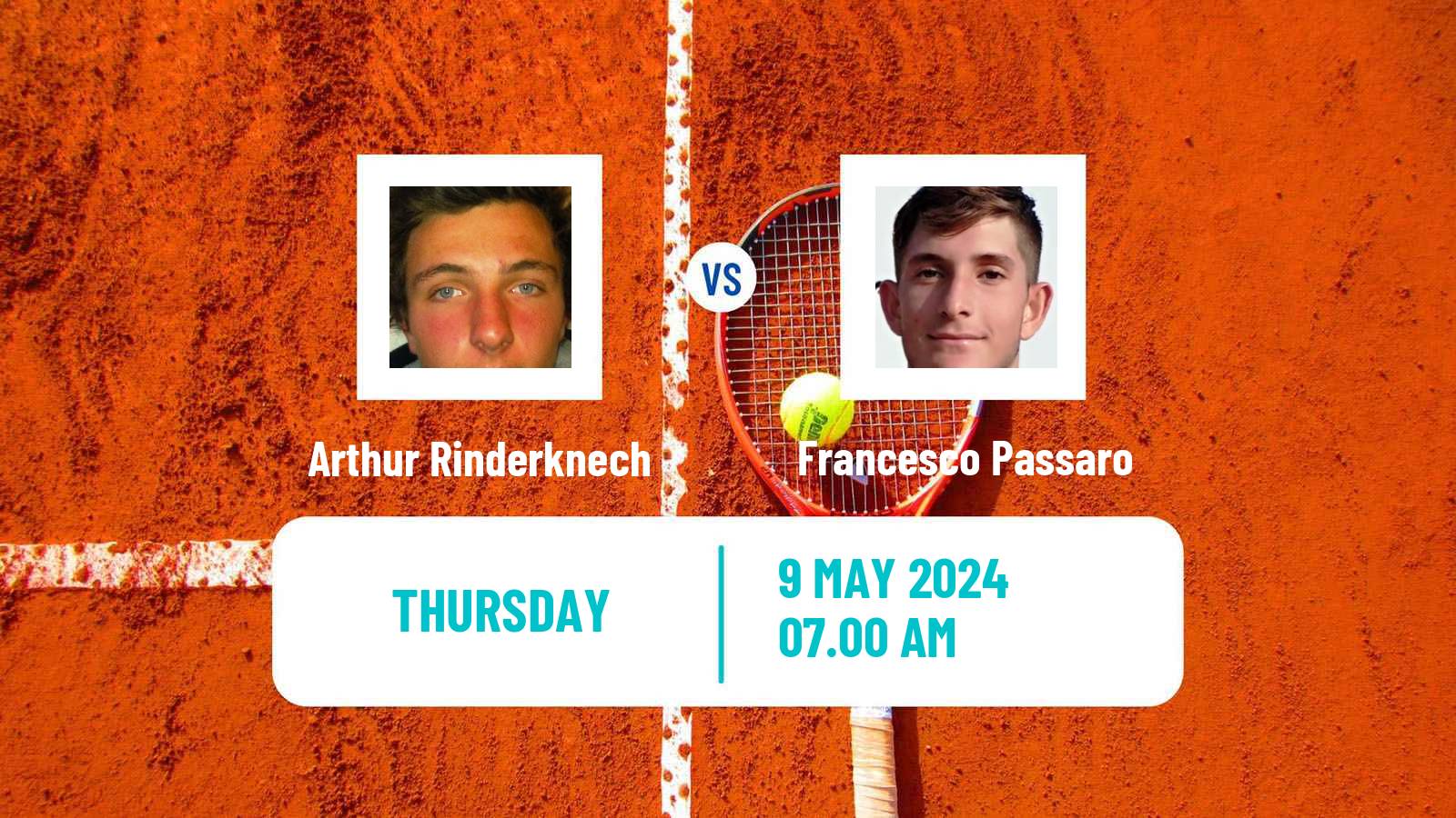Tennis ATP Roma Arthur Rinderknech - Francesco Passaro