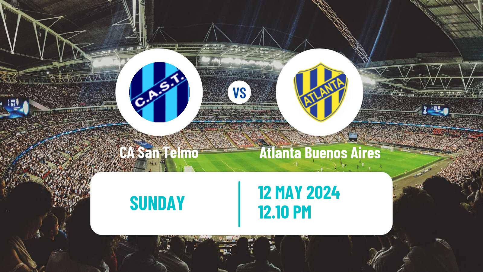 Soccer Argentinian Primera Nacional San Telmo - Atlanta Buenos Aires