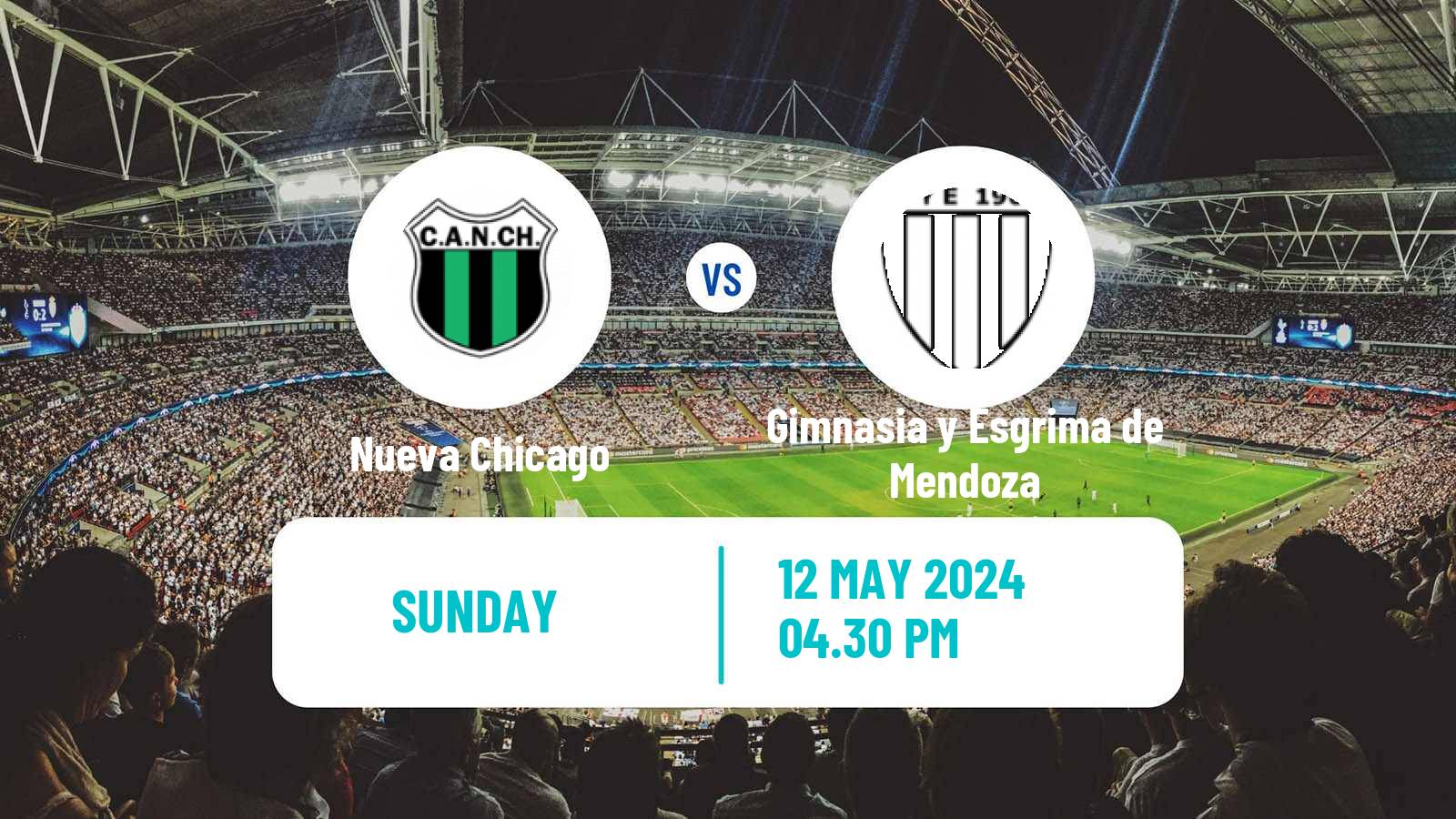 Soccer Argentinian Primera Nacional Nueva Chicago - Gimnasia y Esgrima de Mendoza