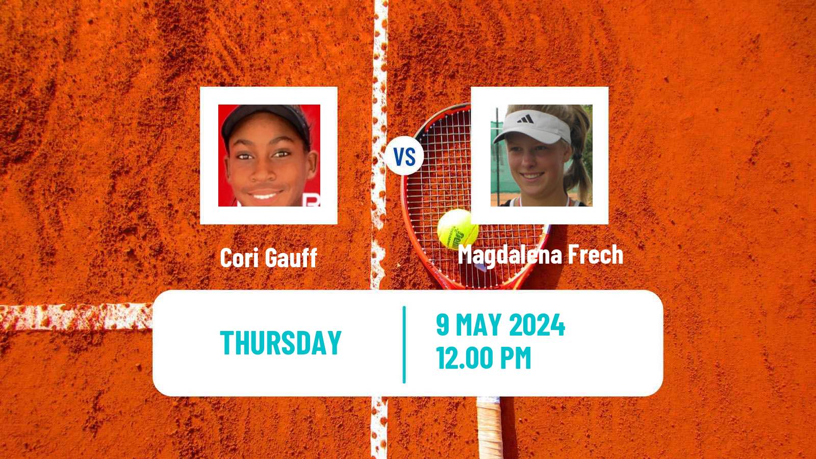 Tennis WTA Roma Cori Gauff - Magdalena Frech