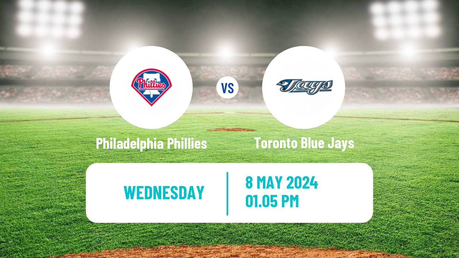 Baseball MLB Philadelphia Phillies - Toronto Blue Jays