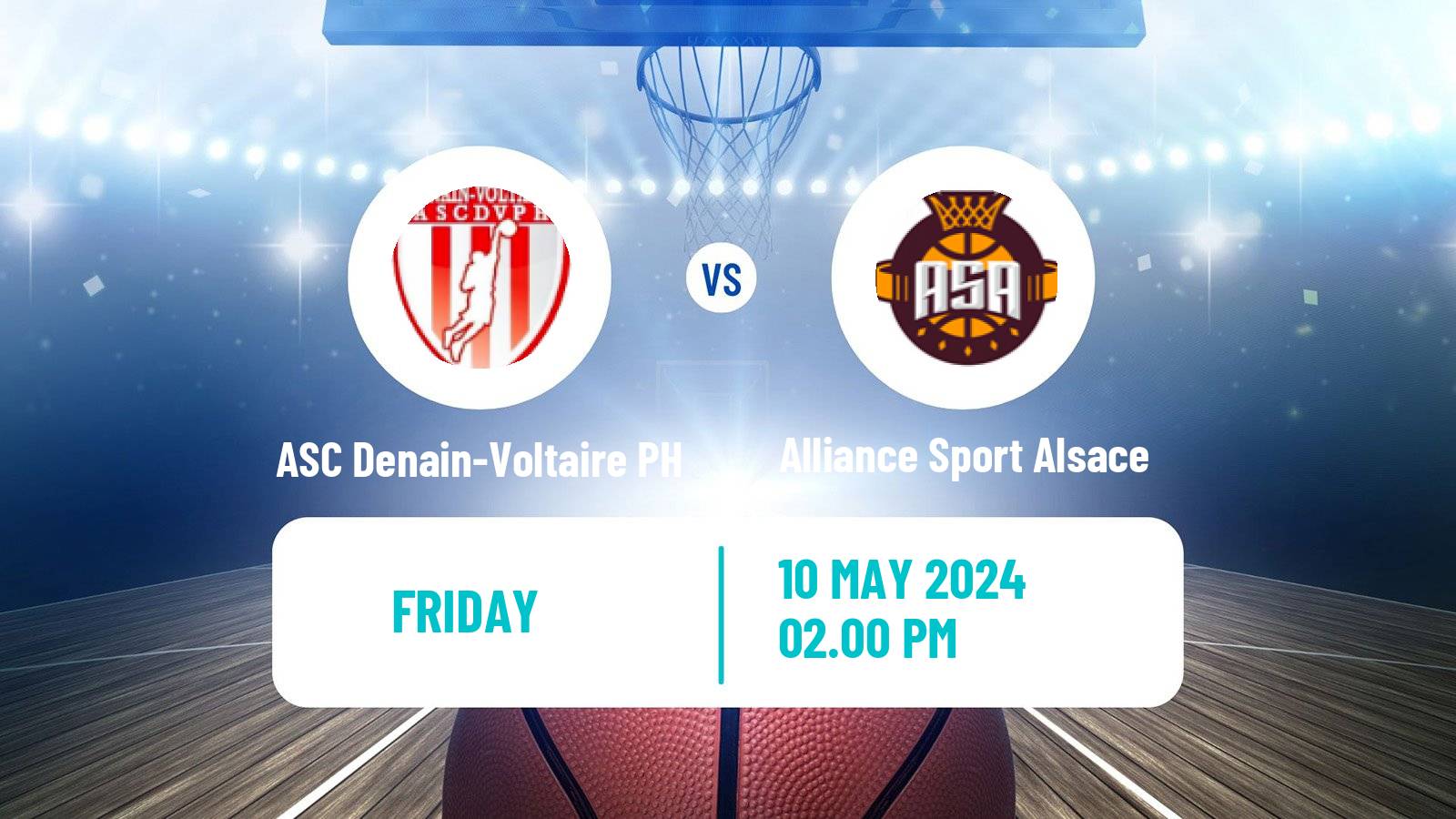 Basketball French LNB Pro B ASC Denain-Voltaire PH - Alliance Sport Alsace