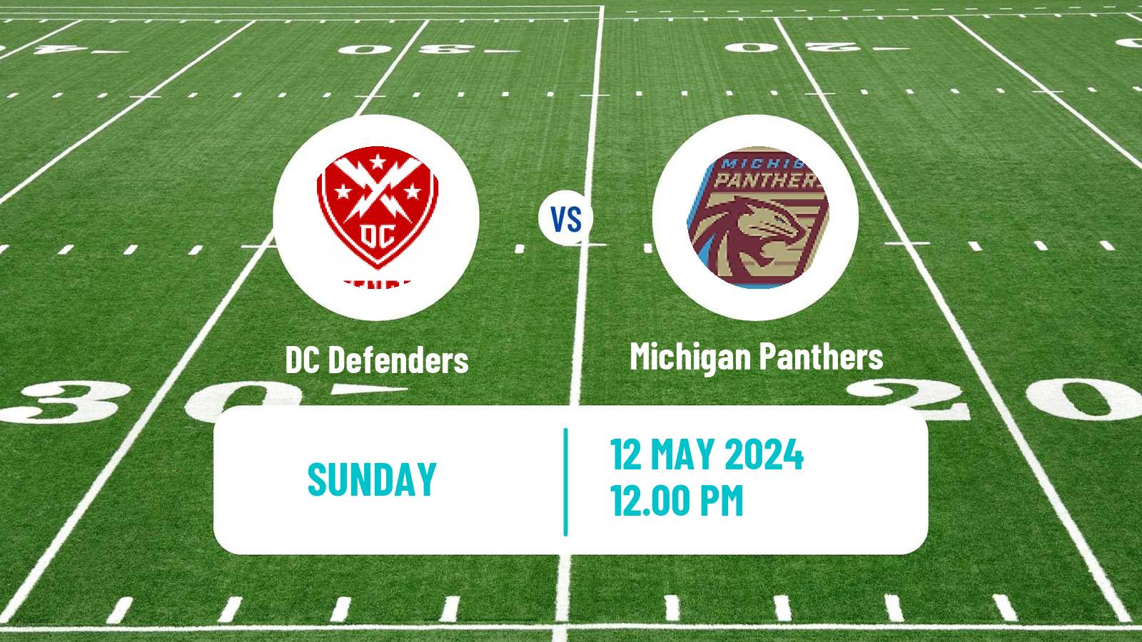 American football UFL DC Defenders - Michigan Panthers