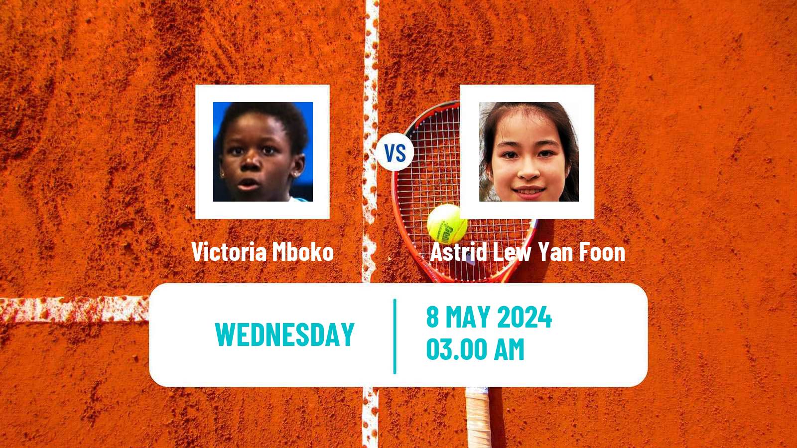 Tennis ITF W75 H Saint Gaudens Women Victoria Mboko - Astrid Lew Yan Foon