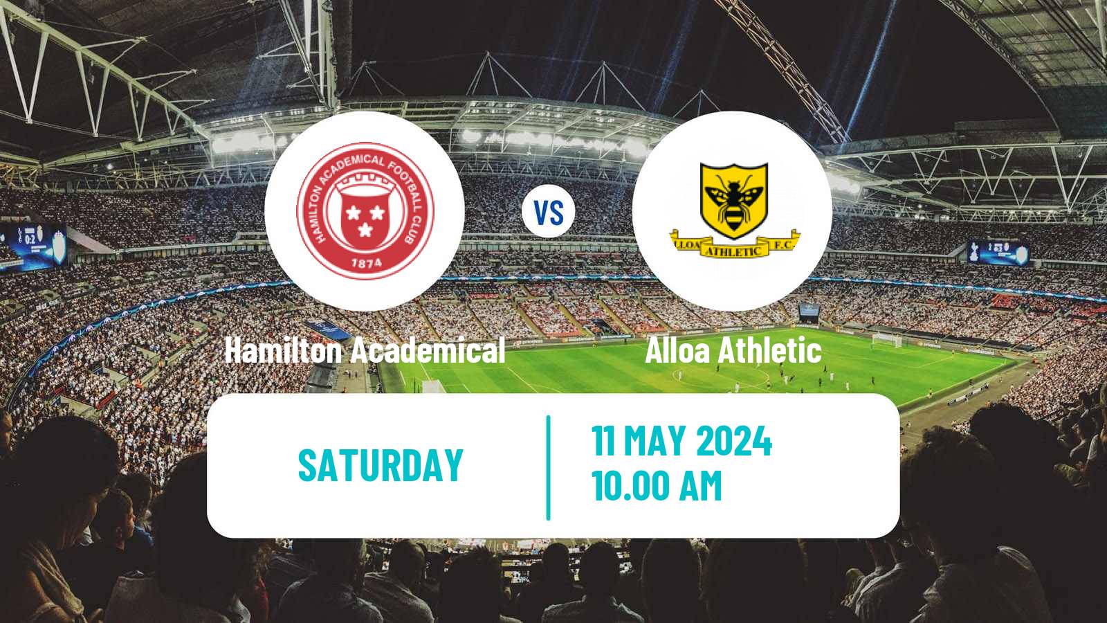 Soccer Scottish Football Championship Hamilton Academical - Alloa Athletic