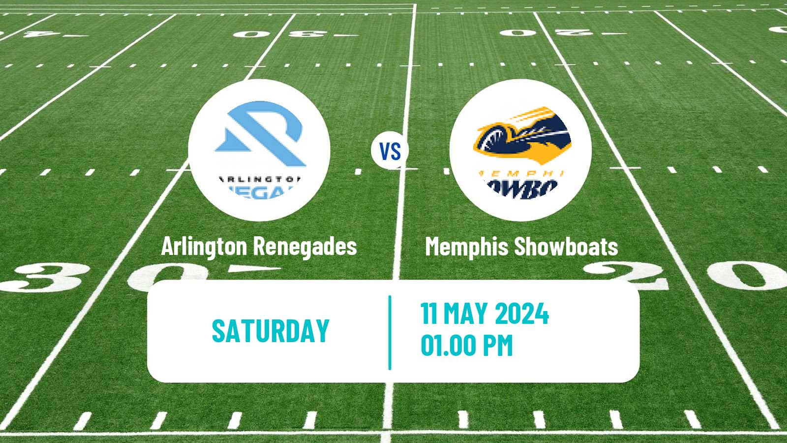 American football UFL Arlington Renegades - Memphis Showboats