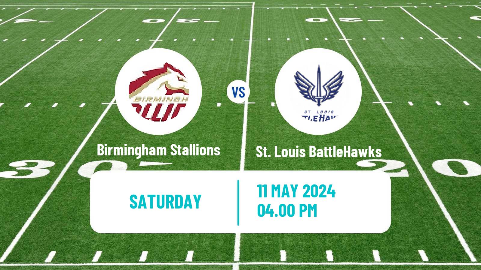 American football UFL Birmingham Stallions - St. Louis BattleHawks