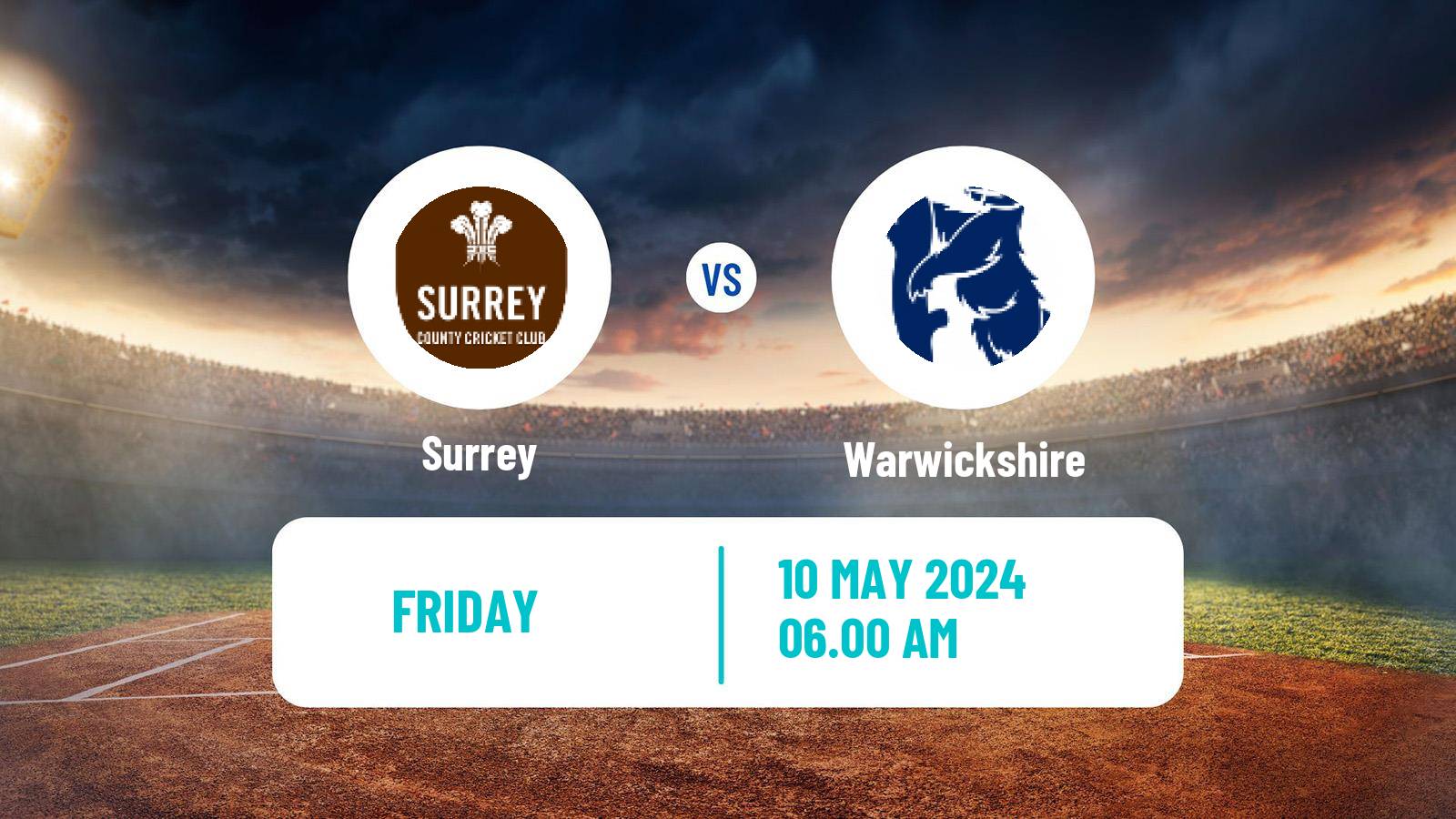 Cricket County Championship One Cricket Surrey - Warwickshire