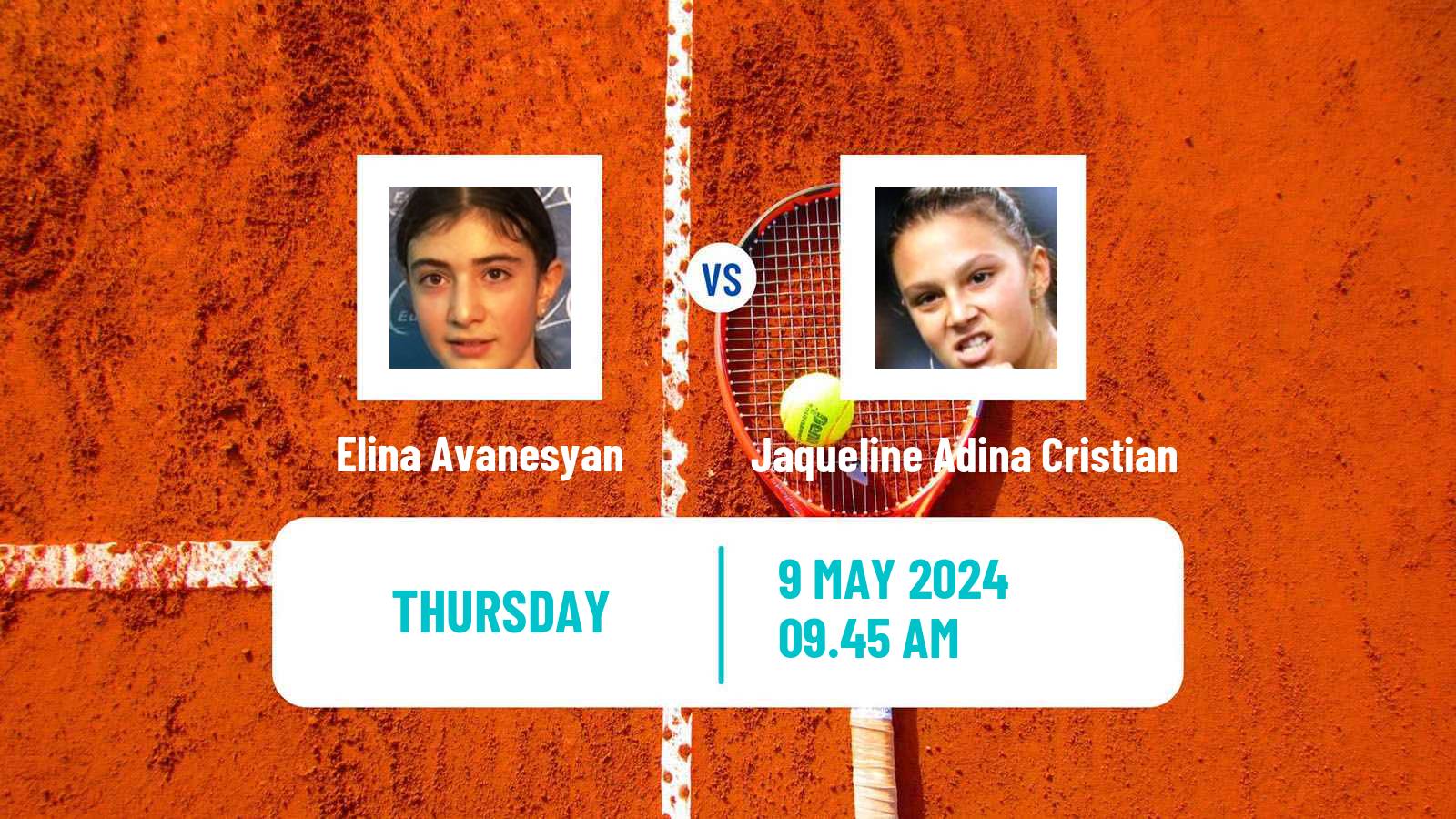 Tennis WTA Roma Elina Avanesyan - Jaqueline Adina Cristian