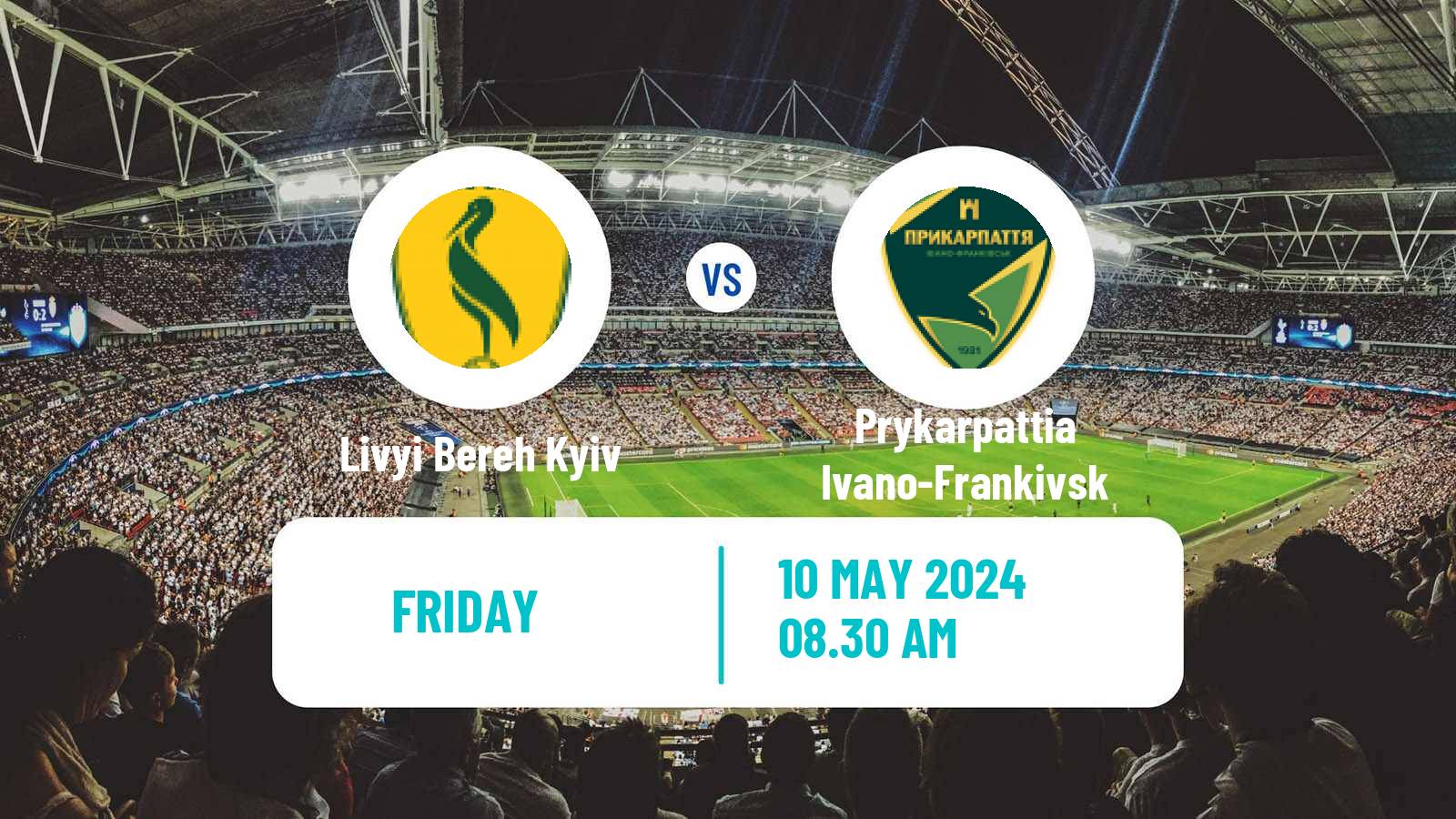 Soccer Ukrainian Persha Liga Livyi Bereh Kyiv - Prykarpattia Ivano-Frankivsk