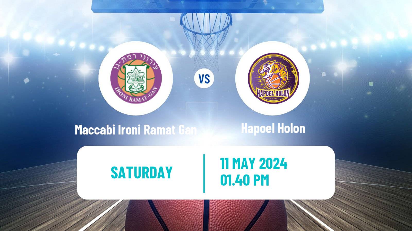 Basketball Israeli Basketball Super League Maccabi Ironi Ramat Gan - Hapoel Holon