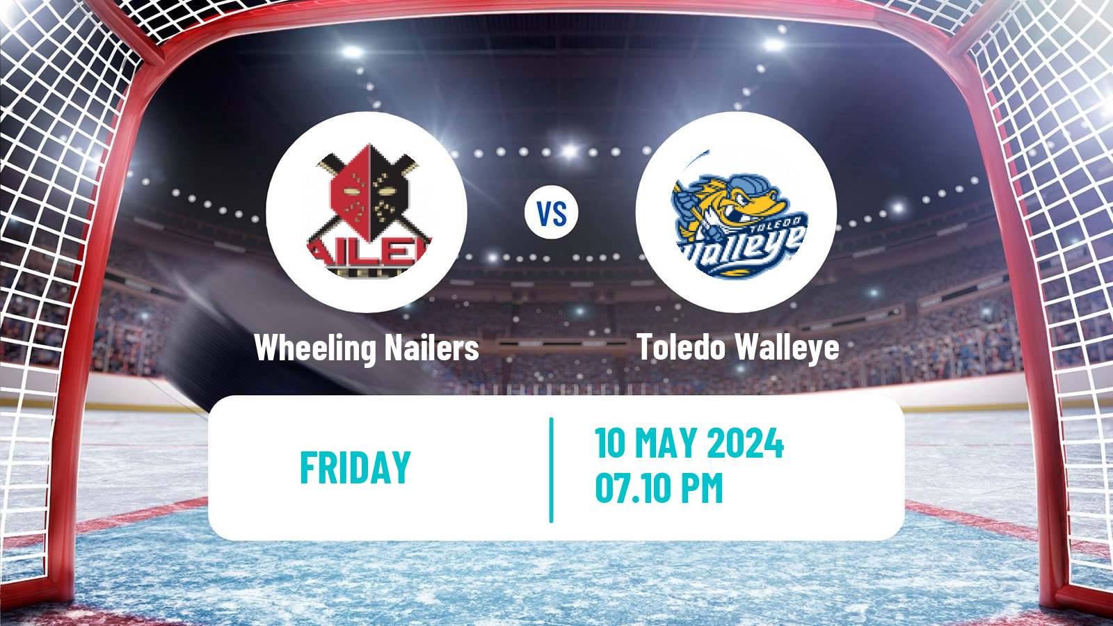 Hockey ECHL Wheeling Nailers - Toledo Walleye
