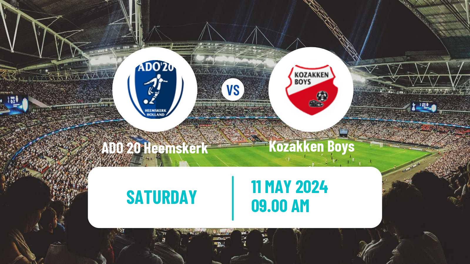 Soccer Dutch Tweede Divisie ADO 20 Heemskerk - Kozakken Boys