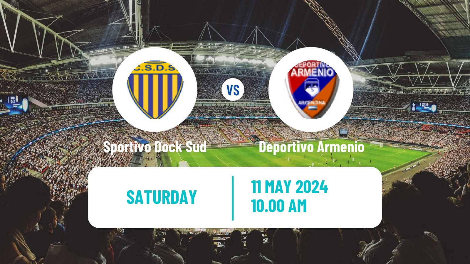 Soccer Argentinian Primera B Sportivo Dock Sud - Deportivo Armenio