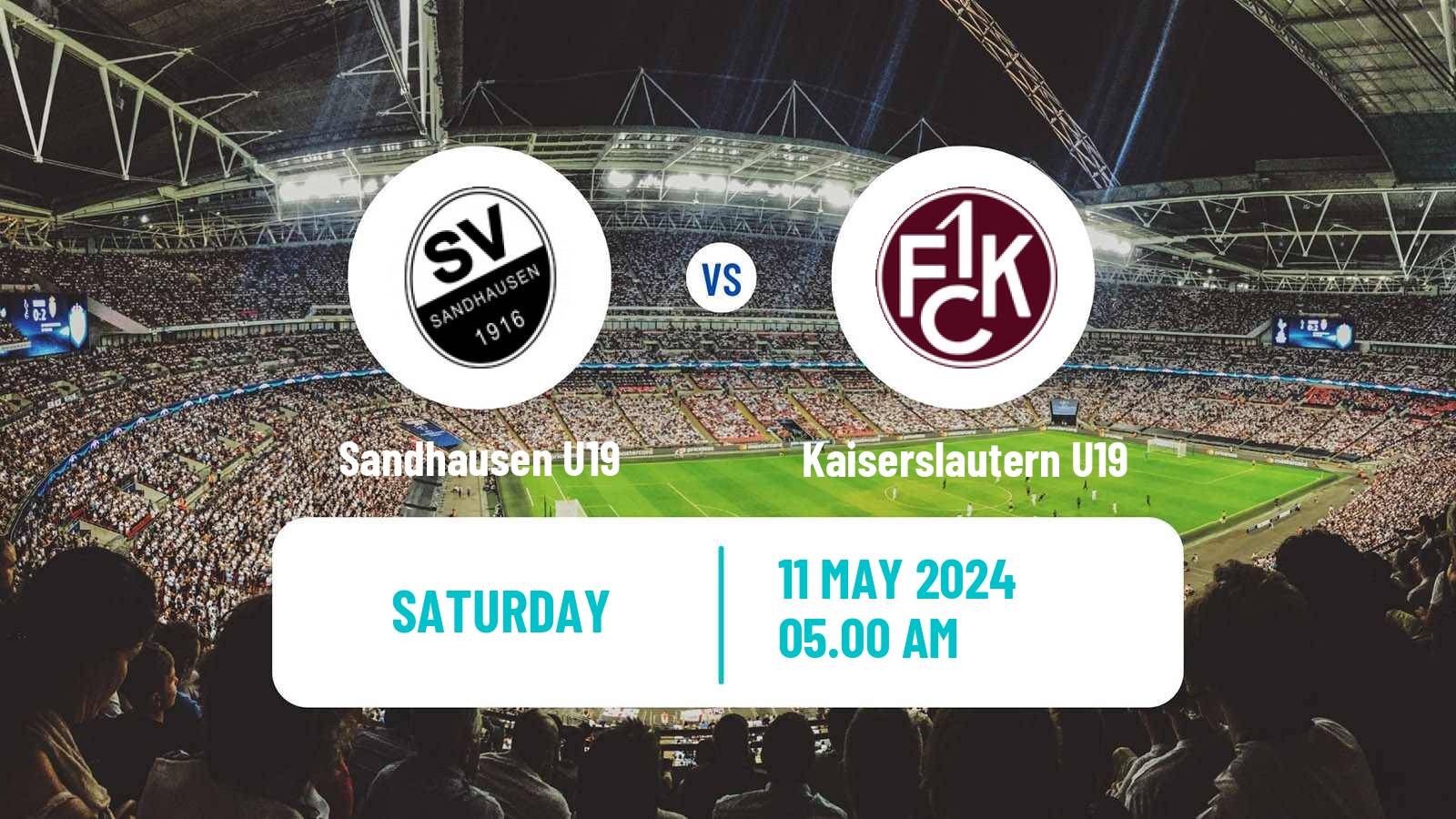 Soccer German Junioren Bundesliga South Sandhausen U19 - Kaiserslautern U19