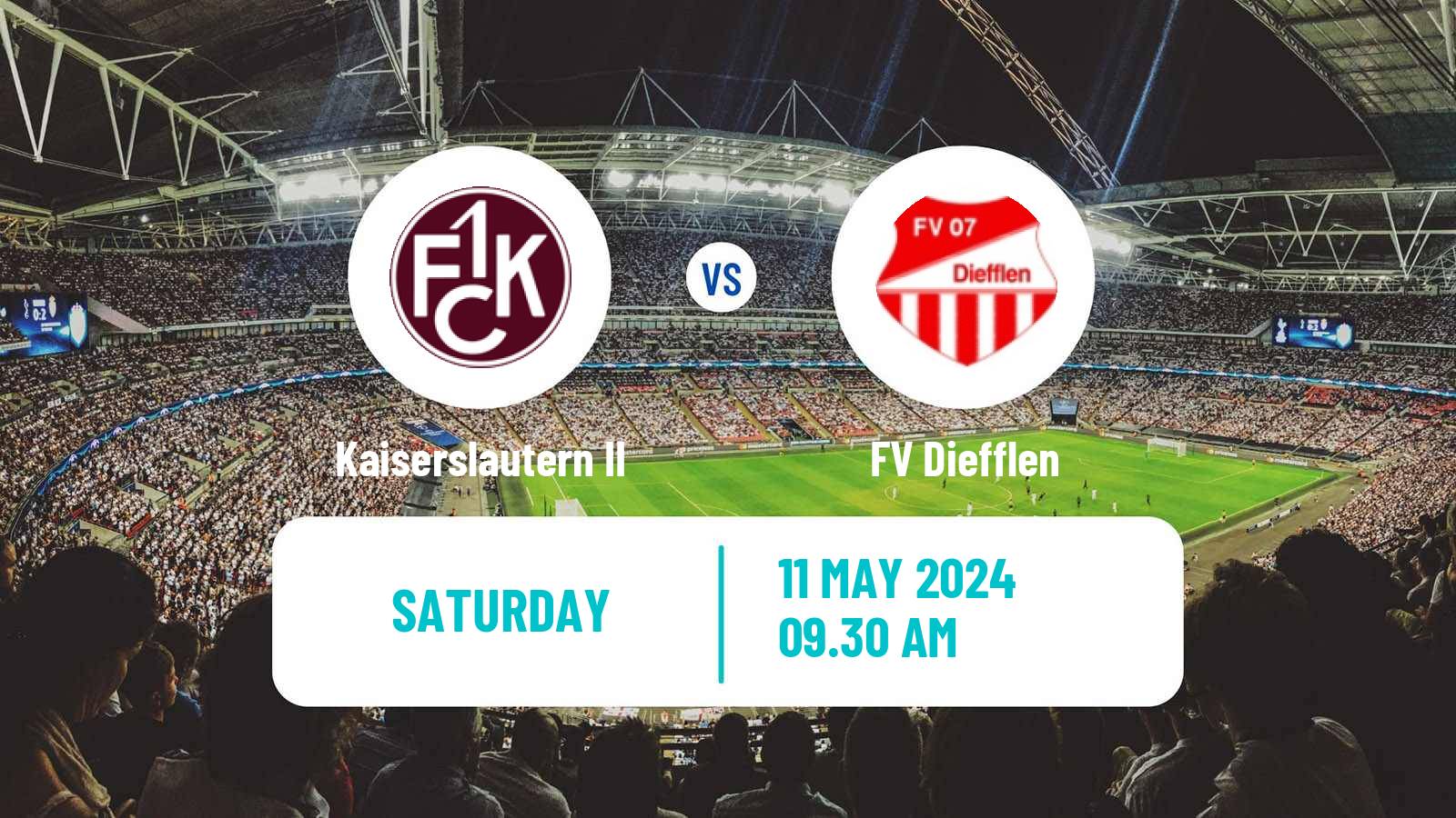 Soccer German Oberliga Rheinland-Pfalz/Saar Kaiserslautern II - Diefflen