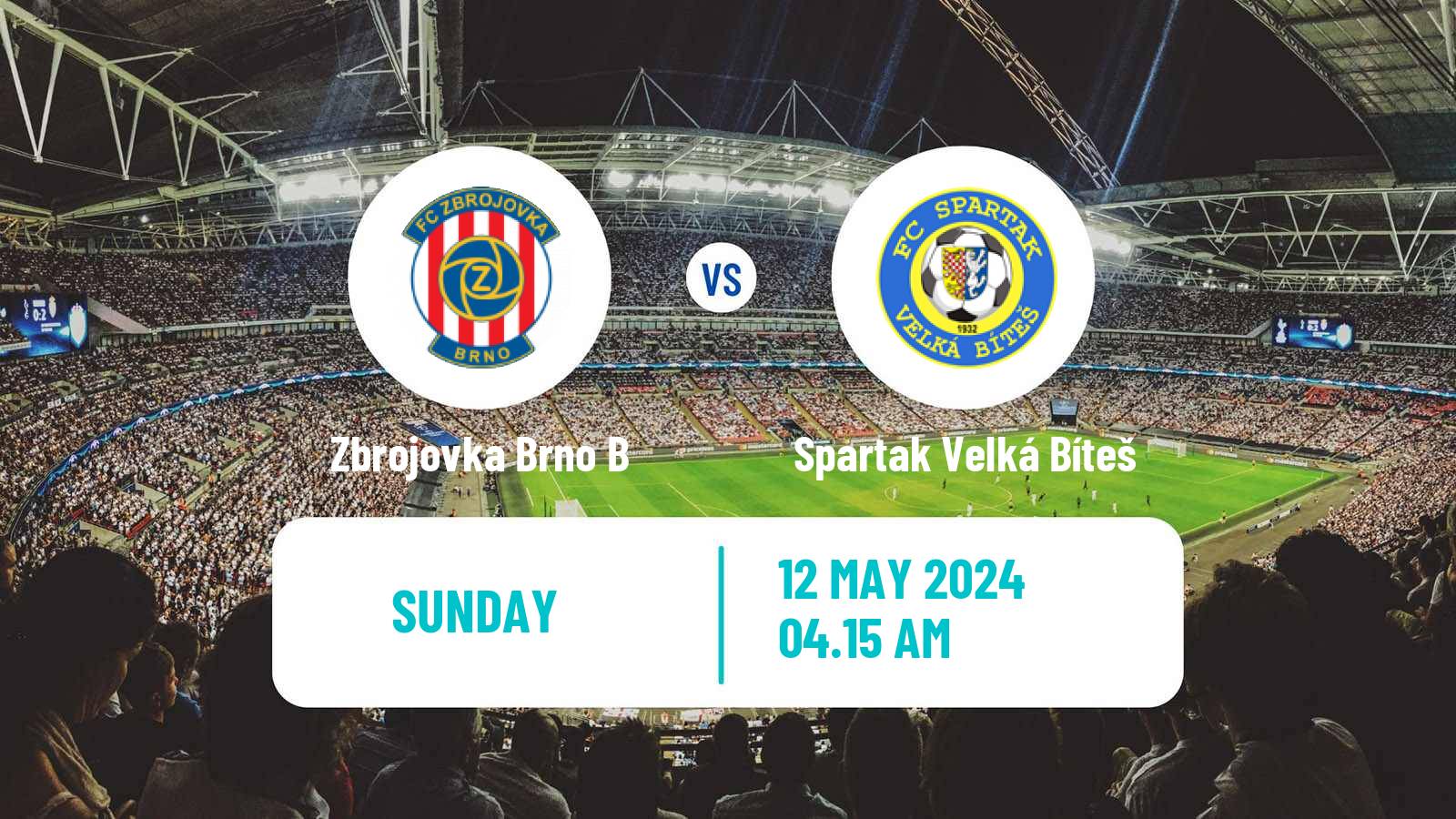 Soccer Czech Division D Zbrojovka Brno B - Spartak Velká Bíteš