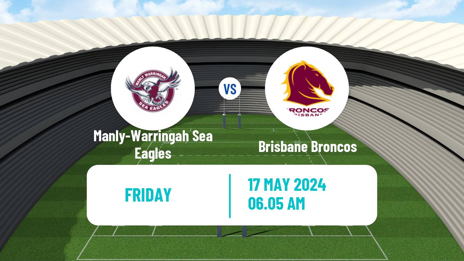 Rugby league Australian NRL Manly-Warringah Sea Eagles - Brisbane Broncos