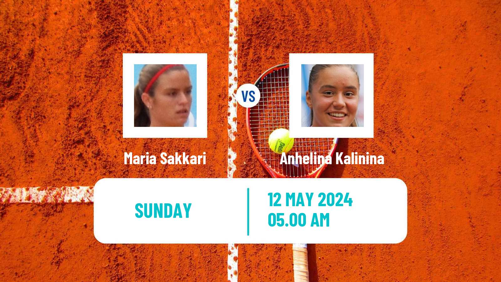 Tennis WTA Roma Maria Sakkari - Anhelina Kalinina