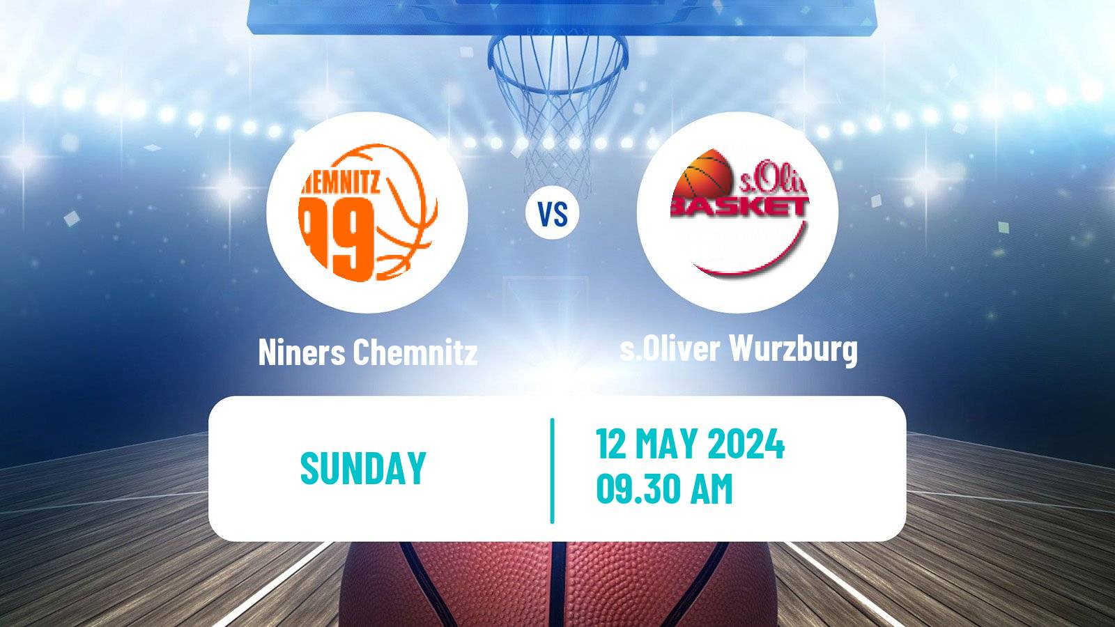 Basketball German BBL Niners Chemnitz - s.Oliver Wurzburg