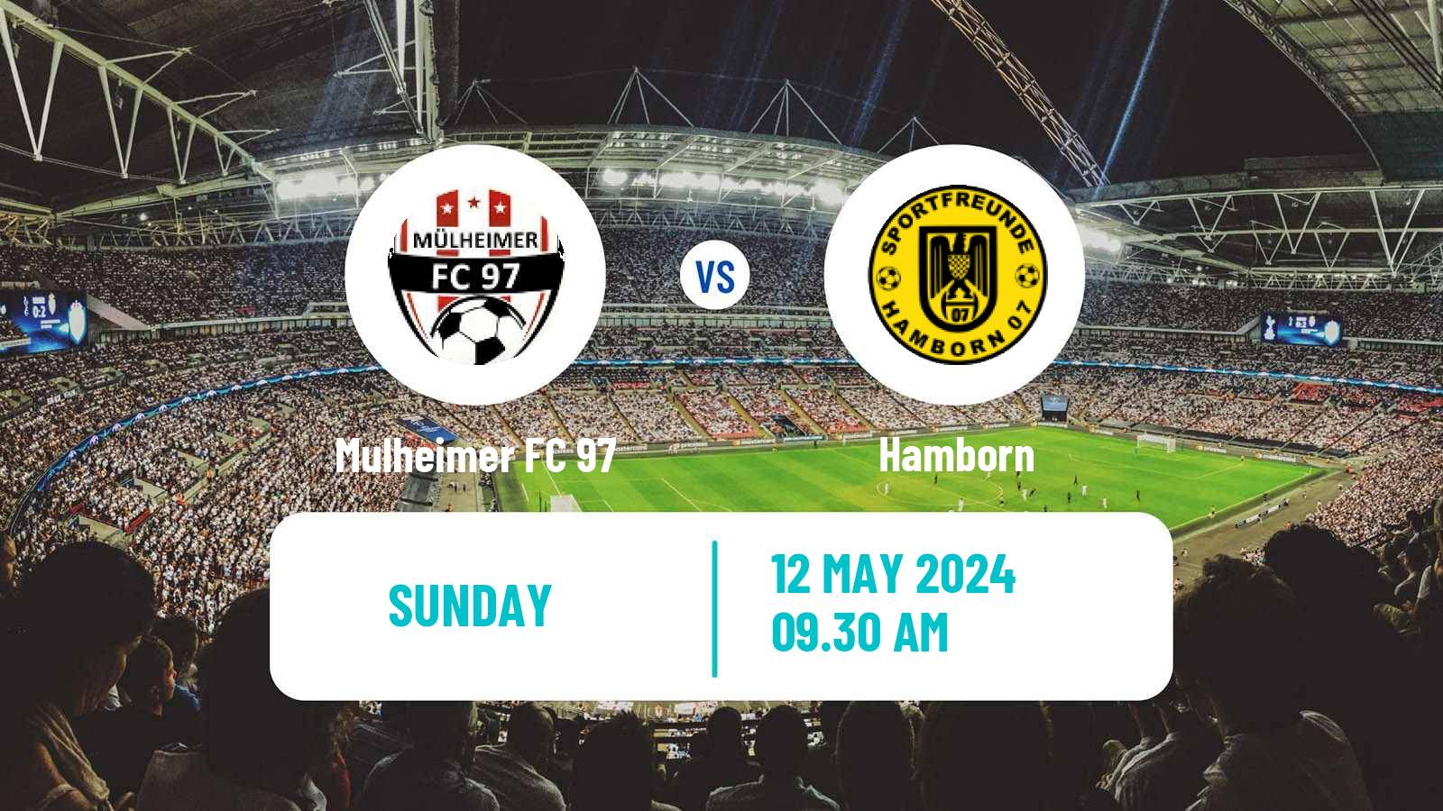 Soccer German Oberliga Niederrhein Mulheimer FC 97 - Hamborn