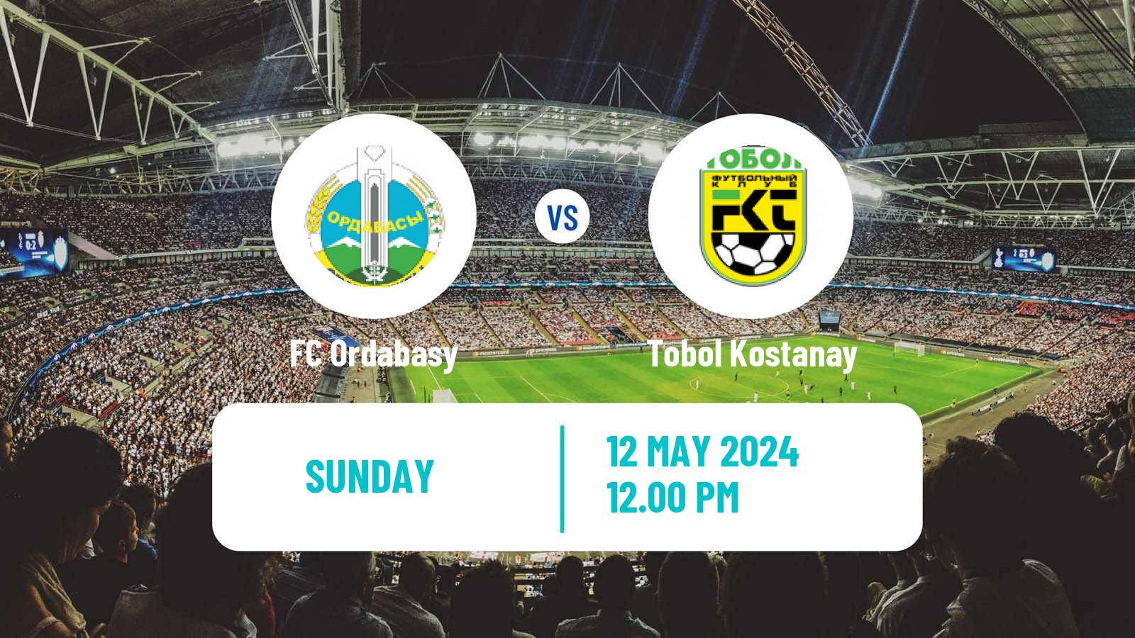 Soccer Kazakh Premier League Ordabasy - Tobol Kostanay