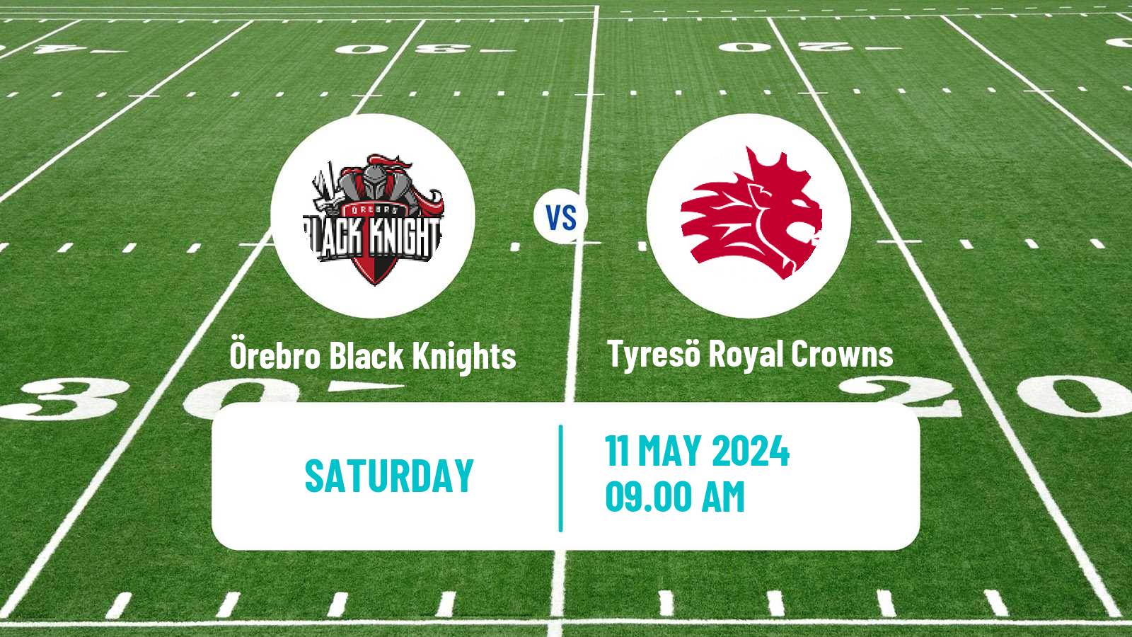 American football Swedish Superserien American Football Örebro Black Knights - Tyresö Royal Crowns