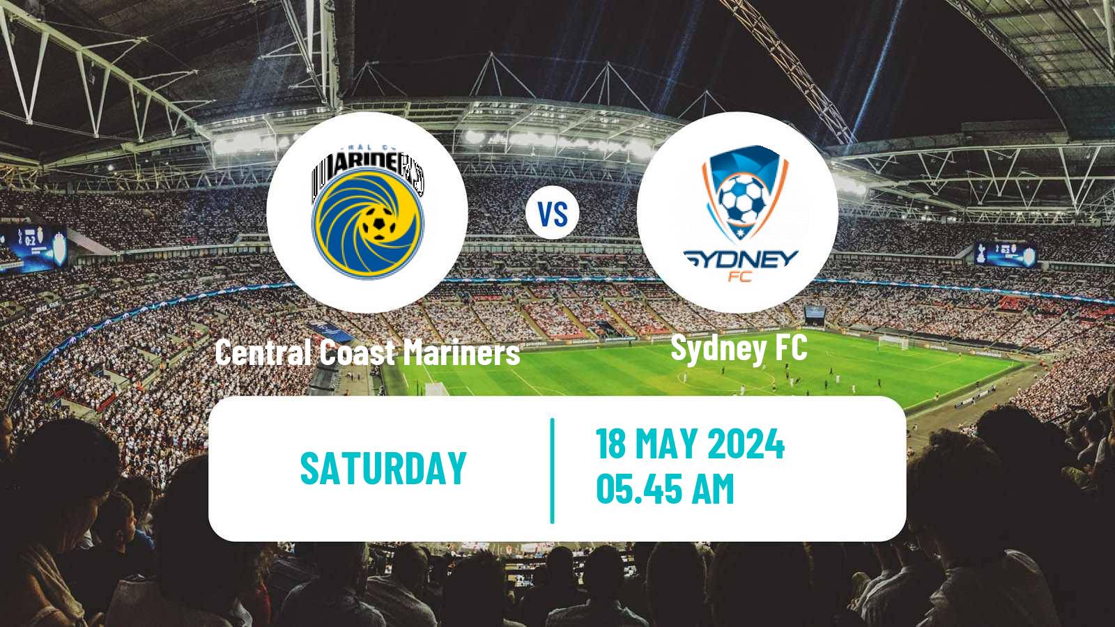 Soccer Australian A-League Central Coast Mariners - Sydney