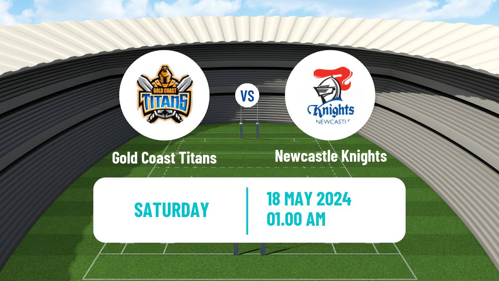 Rugby league Australian NRL Gold Coast Titans - Newcastle Knights