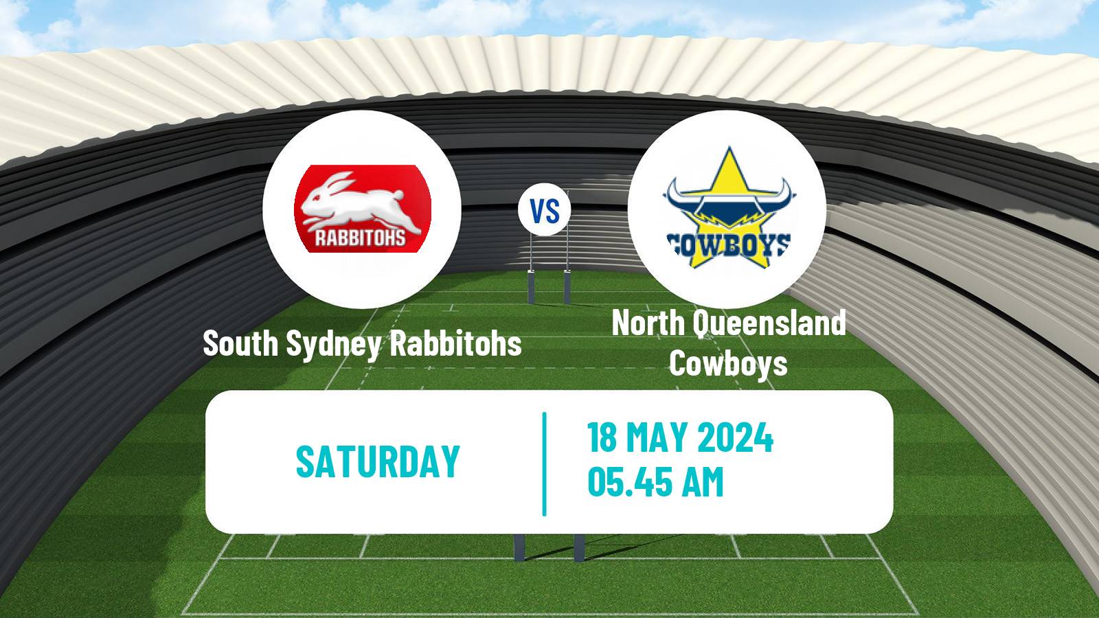 Rugby league Australian NRL South Sydney Rabbitohs - North Queensland Cowboys